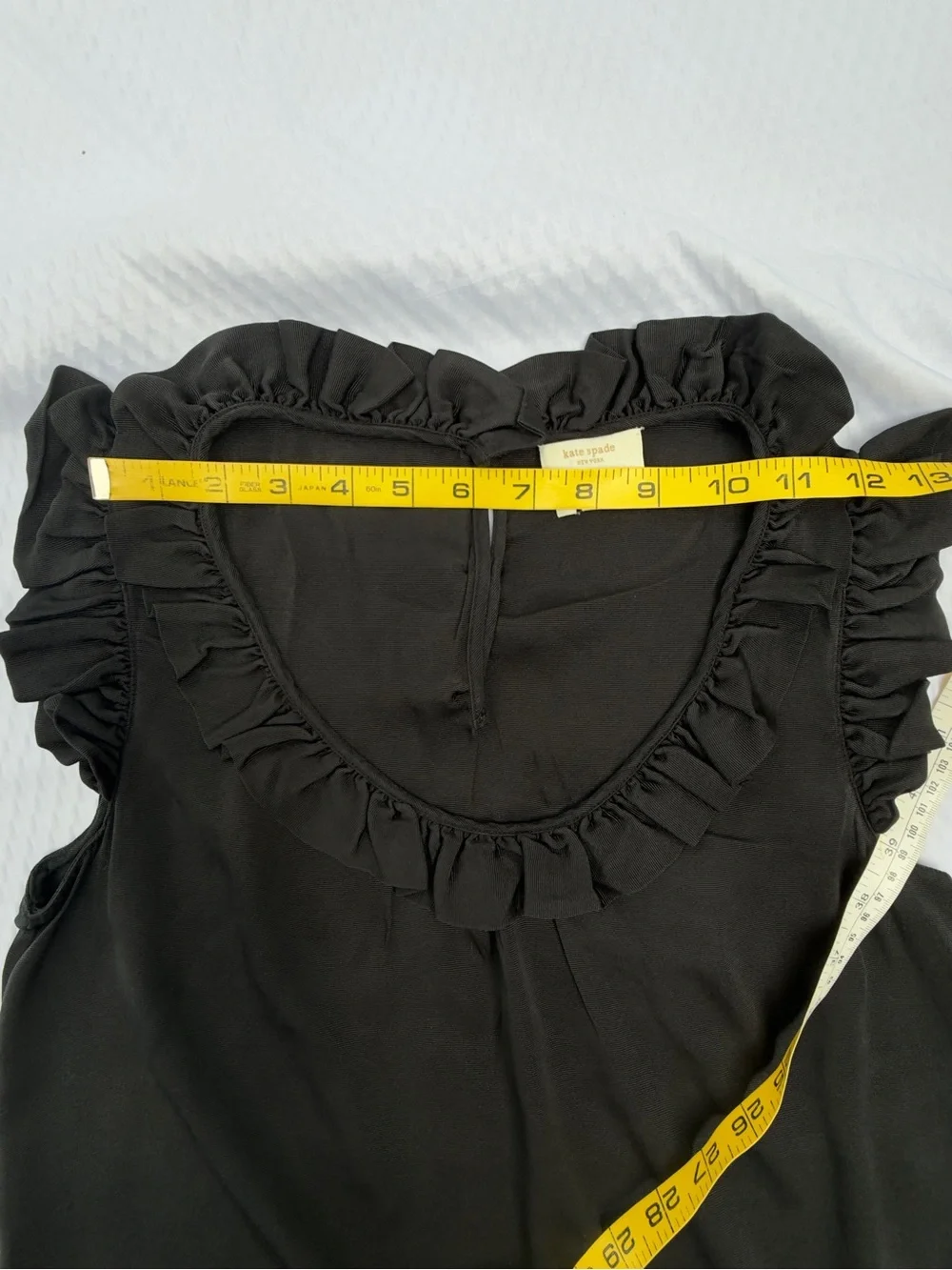 kate spade Black Ruffle Scoop Neck Sleeveless Camisole